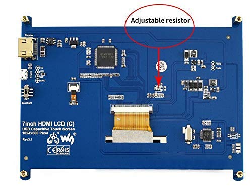 waveshare 7 inch IPS Capacitive Touch Screen Display 1024×600 Hardware Resolution HDMI LCD C Monitor with Bicolor Case for Raspberry Pi/BeagleBone Black/Banana Pi, Support Windows 10/8.1/8/7