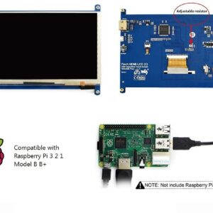 waveshare 7 inch IPS Capacitive Touch Screen Display 1024×600 Hardware Resolution HDMI LCD C Monitor with Bicolor Case for Raspberry Pi/BeagleBone Black/Banana Pi, Support Windows 10/8.1/8/7