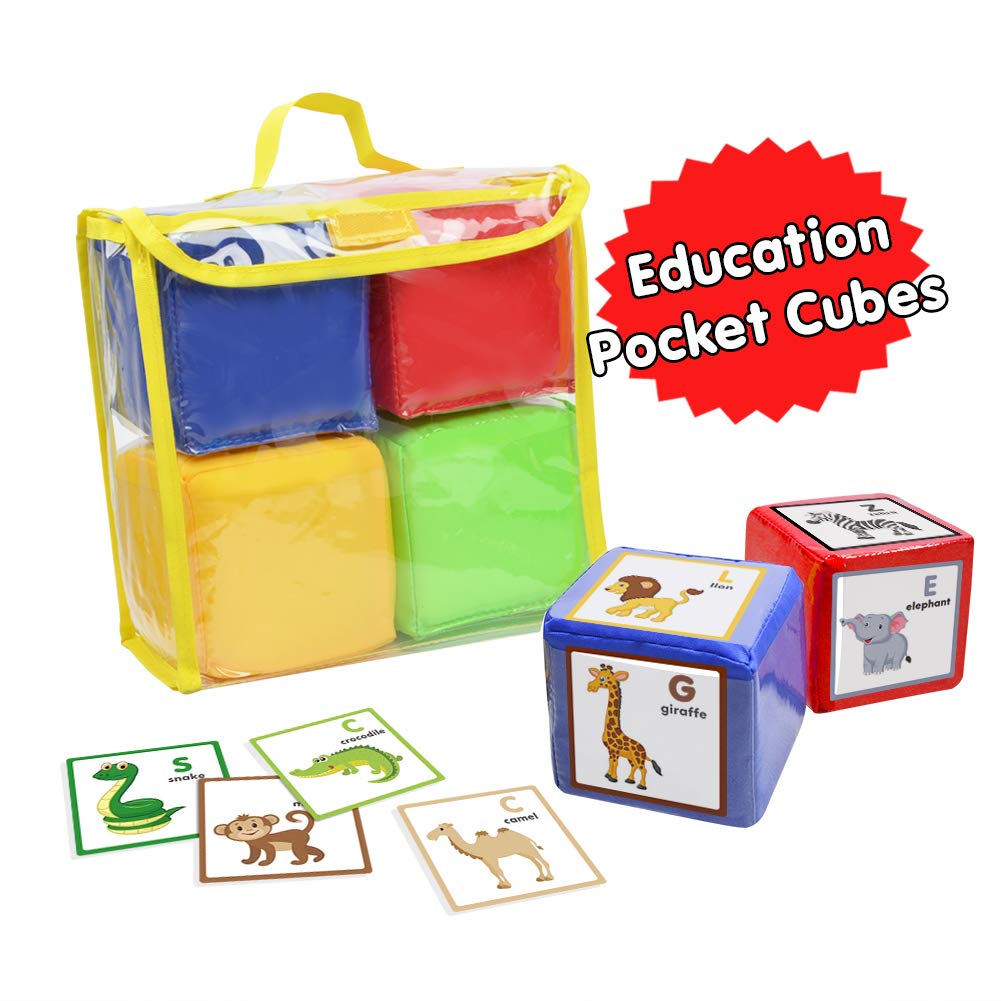 Godery DIY Education Playing Game Dice, Pocket Cubes for Teaching (Set of 4)