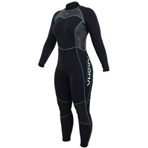 akona womens 7mm cold water full suit. quantum strech neoprene. designed to keep you warm in the cold water for scuba, snorkeling, paddle boarding, kayaking, surfing - 9