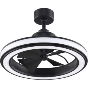 Fanimation Gleam Indoor/Outdoor Ceiling Fan with LED Light Kit 16 inch - Black