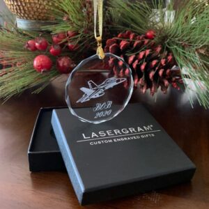 LaserGram Christmas Ornament, Snowflake, Personalized Engraving Included (Round Shape)