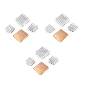 ALLUS Passive Heatsinks for Raspberry Pi 3 Model B for Sticking On 3 x 4sets alu