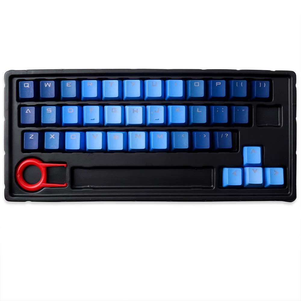 Gradient Color Keycap 37 PBT Double Shot Injection Backlit Keycaps Replacement for Cherry/ikbc/NOPPOO/Ducky Mechanical Gaming Keyboards（Flame Gradient Color）