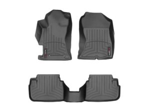 weathertech custom fit floorliners for subaru crosstrek, impreza - 1st & 2nd row (441107-1-2), black