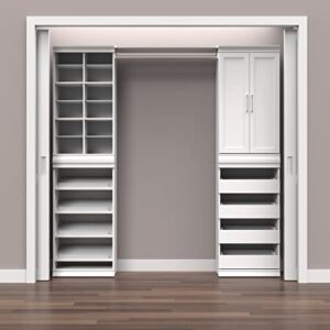 ClosetMaid Modular Storage Pair Set, Wood Closet Organizer, Shaker Style, Add On Accessory for Shelf Units, White, Solid 2-Door Kit