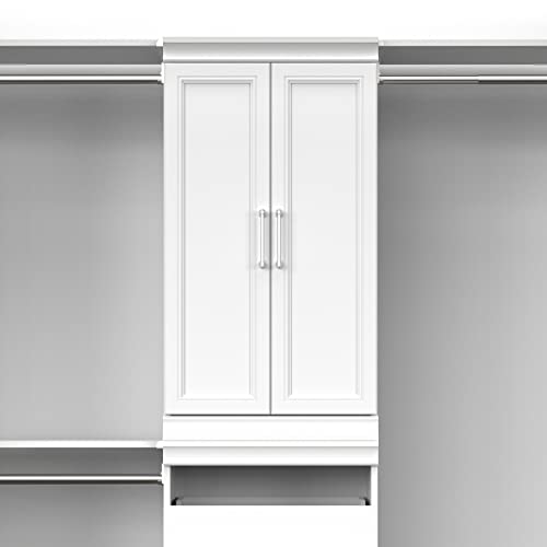 ClosetMaid Modular Storage Pair Set, Wood Closet Organizer, Shaker Style, Add On Accessory for Shelf Units, White, Solid 2-Door Kit