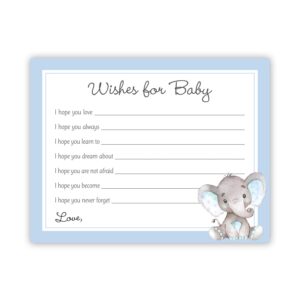 invitationhouse 48 cnt watercolor elephant baby wish cards (blue)