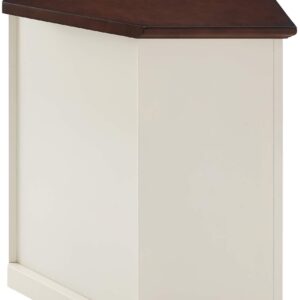 Crosley Furniture Shelby 60" Corner TV Stand, White with Mahogany Top