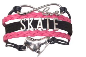 sportybella figure skating bracelet, figure skating jewelry, ice skating jewelry, ice skate charm bracelet - figure skating gifts