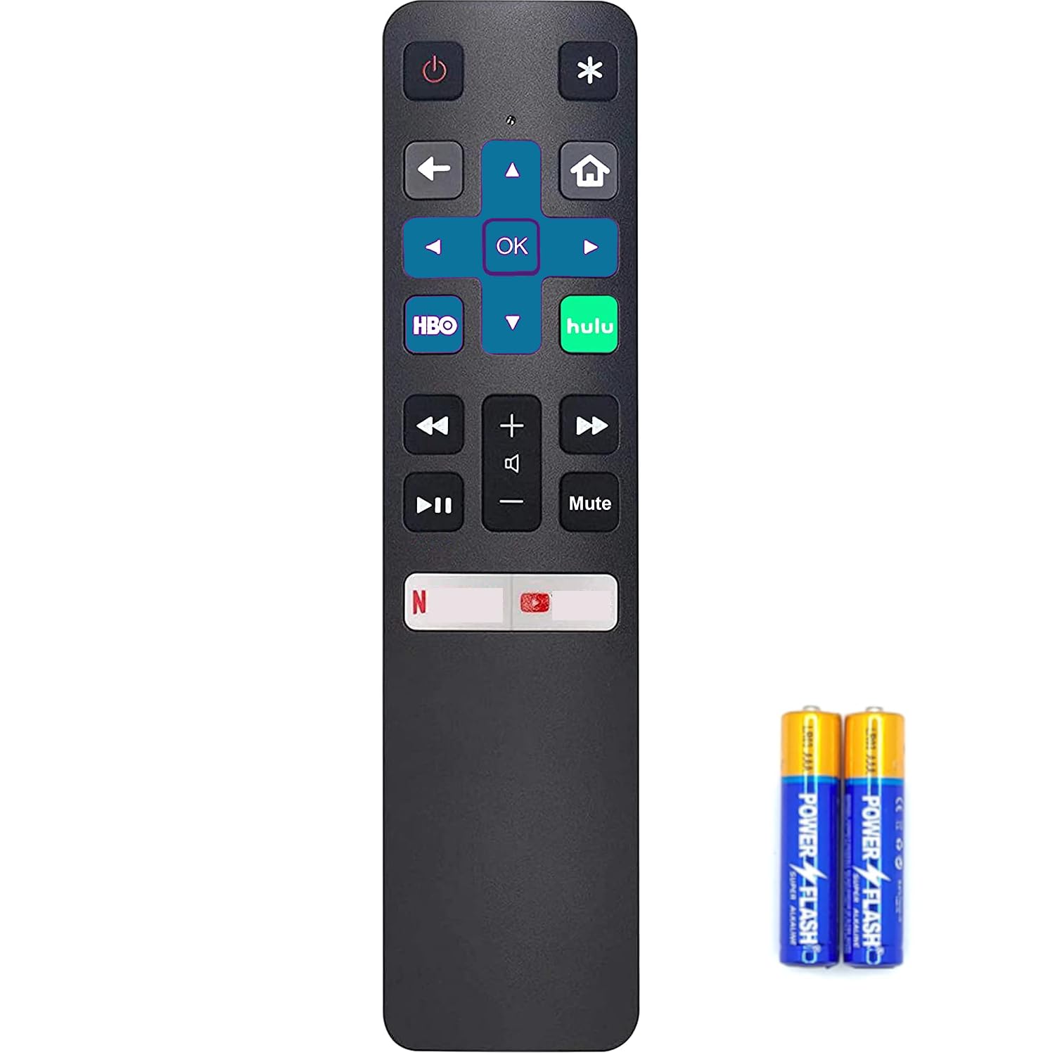 Basic Replacement Remote for Insignia NS-24DF310NA19 NS-32DF310NA19 NS-39DF510NA19 NS-43DF710NA19 NS-50DF710NA19 NS-55DF710NA19. Without Voice Recognition.