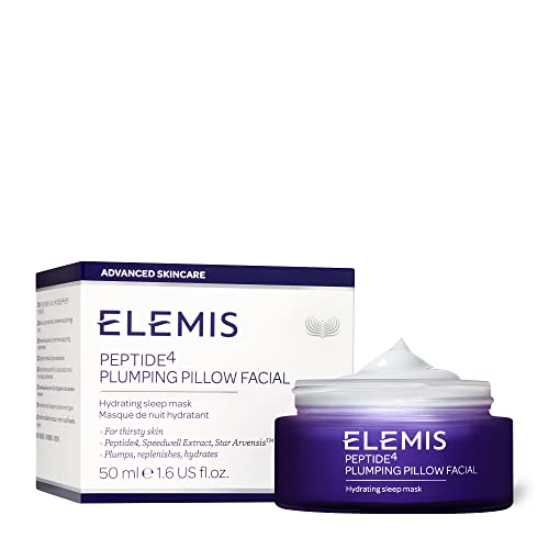 ELEMIS Peptide4 Plumping Pillow Facial | Cooling Gel Sleep Mask Refreshes, Replenishes and Rehydrates for Radiant, Well-Rested Skin Overnight | 50 mL