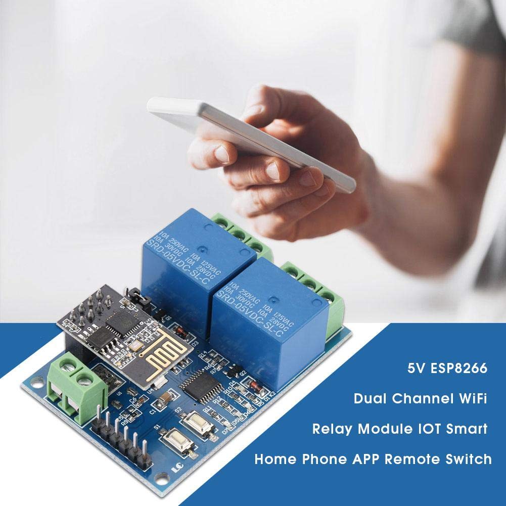 2 Channel Relay Smart Momentary Switch Relay Module for Smart Home Phone APP Remote Switch