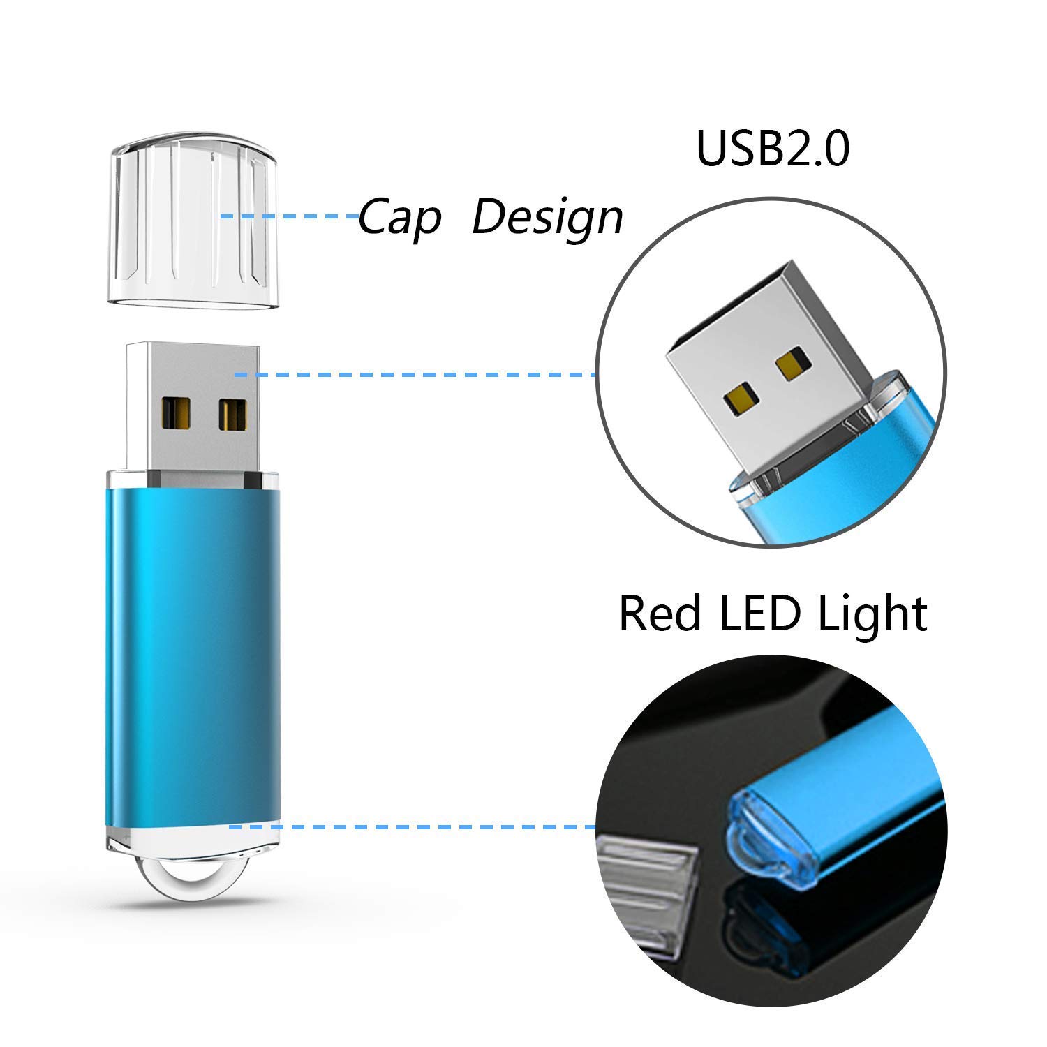 Flash Drive, wellsenn USB Drive 5 X 16 GB USB Flash Drive 16 gb Thumb Drive Memory Stick Swivel Keychain Design Mixcolor (16GB5) (mixcolor5)
