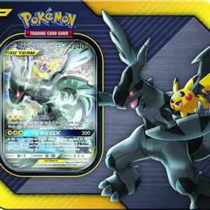 Pokemon Tag Team Tin Pikachu & Zekrom- TCG: Sun & Moon- Contains 4 Booster Packs & Featuring 1 Special Art Pikachu & Zekrom-GX Foil Card