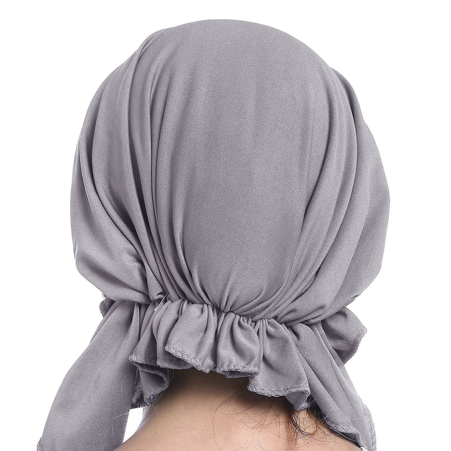 Sweat Wicking Skull Cap Beanie Helmet Liner Quick Dry Bandana Head Wrap Bicycle Head Pirate Scarf Gray