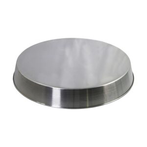 Everflow AWHP30 Aluminum Water Heater Drain Pan with 1 in. - 1-1/2 in. PVC Fitting, 30 in. Diameter Chrome