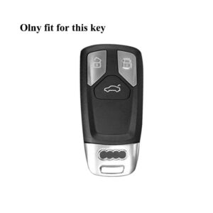Senauto Quicksand Key Shell Key Fob Cover Case Keychain Compatible with Audi A3 A4 A6 TT Q5 Q7 S5 SQ5 R8 (Silver)
