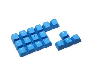 rubber gaming backlit keycaps set - for cherry mx mechanical keyboards compatible oem include key puller (sky blue)