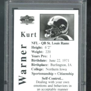 1999 Roox Sports Lines Promo Kurt Warner Graded ROOKIE Football Card PSA 10 GEM