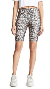 onzie women's hig rise bike short, leopard, s/m