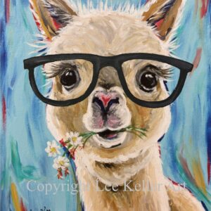 Alpaca Art Print - Alpaca Decor - Alpaca with Glasses Art - Gifts for Alpaca Lovers - Cute Alpaca Print - Alpaca Gifts - Alpaca Wall Art - Llama Art Alpaca Art from Lee Keller, Hippie Hound Studios