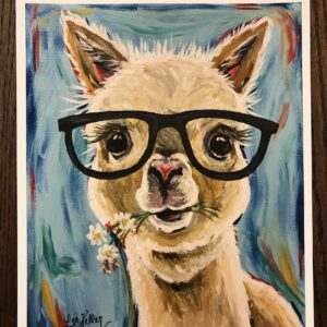 Alpaca Art Print - Alpaca Decor - Alpaca with Glasses Art - Gifts for Alpaca Lovers - Cute Alpaca Print - Alpaca Gifts - Alpaca Wall Art - Llama Art Alpaca Art from Lee Keller, Hippie Hound Studios