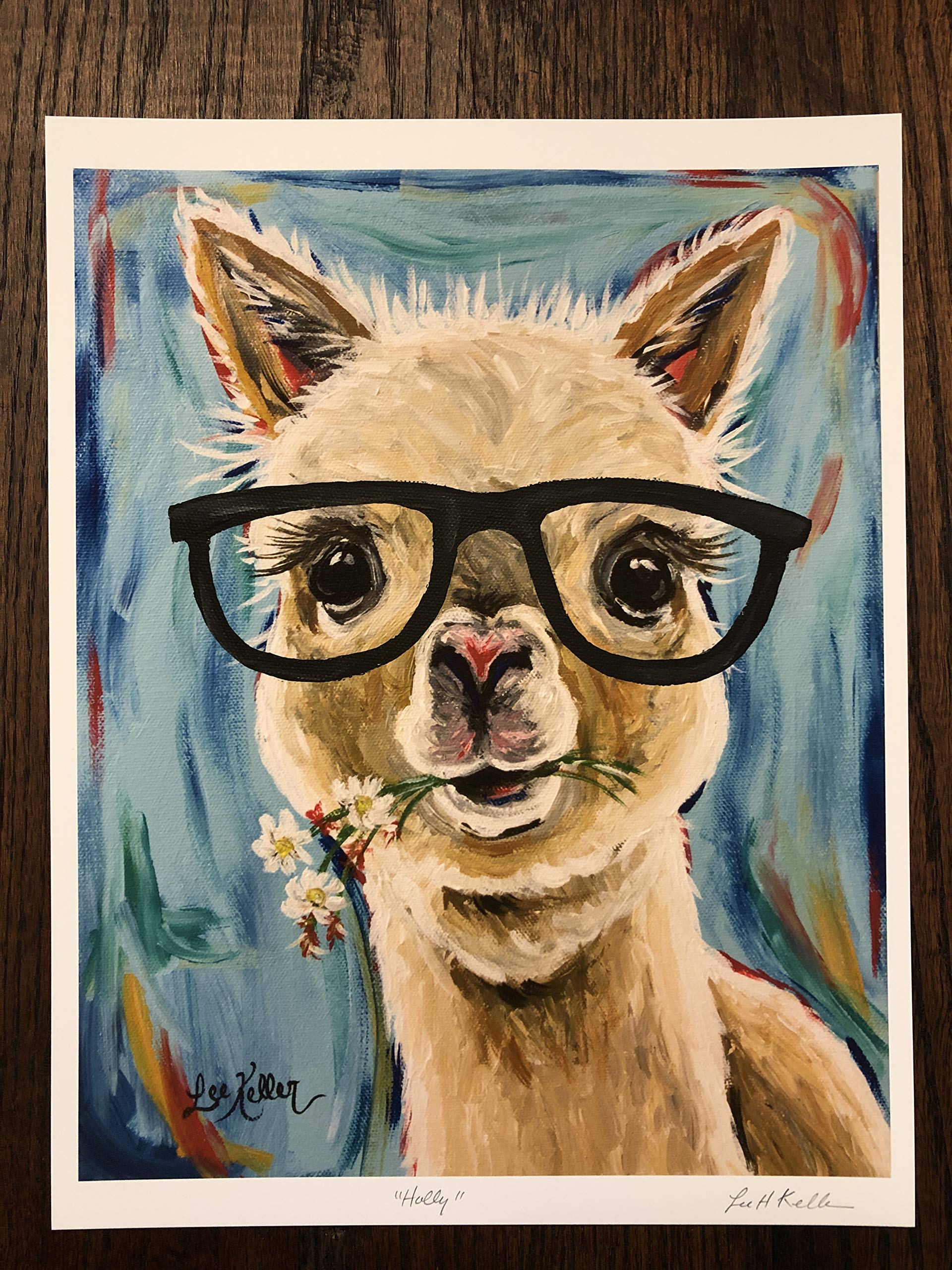 Alpaca Art Print - Alpaca Decor - Alpaca with Glasses Art - Gifts for Alpaca Lovers - Cute Alpaca Print - Alpaca Gifts - Alpaca Wall Art - Llama Art Alpaca Art from Lee Keller, Hippie Hound Studios