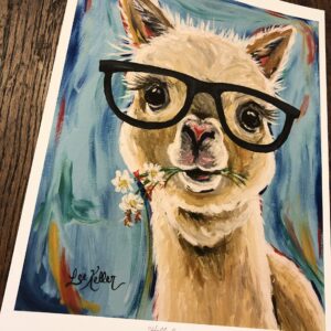 Alpaca Art Print - Alpaca Decor - Alpaca with Glasses Art - Gifts for Alpaca Lovers - Cute Alpaca Print - Alpaca Gifts - Alpaca Wall Art - Llama Art Alpaca Art from Lee Keller, Hippie Hound Studios