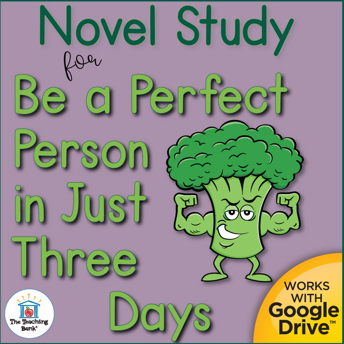 Novel Study Book Unit for Be a Perfect Person in Just Three Days! by Stephen Manes Printable or for Google Drive™ or Google Classroom™