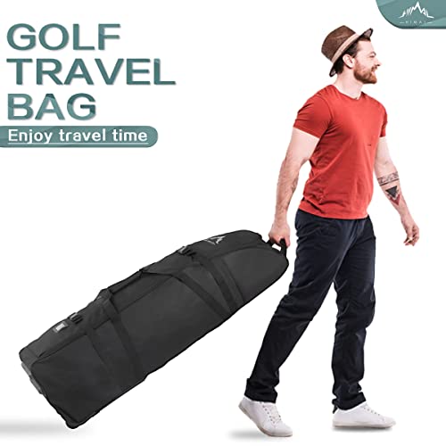 Himal Outdoors Soft-Sided Golf Travel Bag with Wheels- Heavy Duty 600D Polyester Oxford Wear-Resistant, Excellent Zipper Universal Size