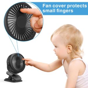 Cambond Baby Stroller Fan Clip - On Fans Battery Powered Rechargeable Baby Fan with 3 Adjustable Speed Desk Table Portable USB Small Fan for Travel Camping Fishing Boating