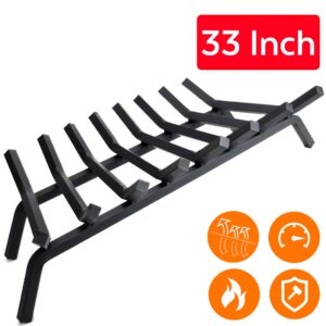 INNFINEST Fireplace Log Grate 30 inch 7 Bar Fire Grates Heavy Duty 3/4” Wide Solid Steel Indoor Chimney Hearth Outdoor Fire Place Kindling Tool Pit Wrought Iron Wood Stove Firewood Burning Rack Holder