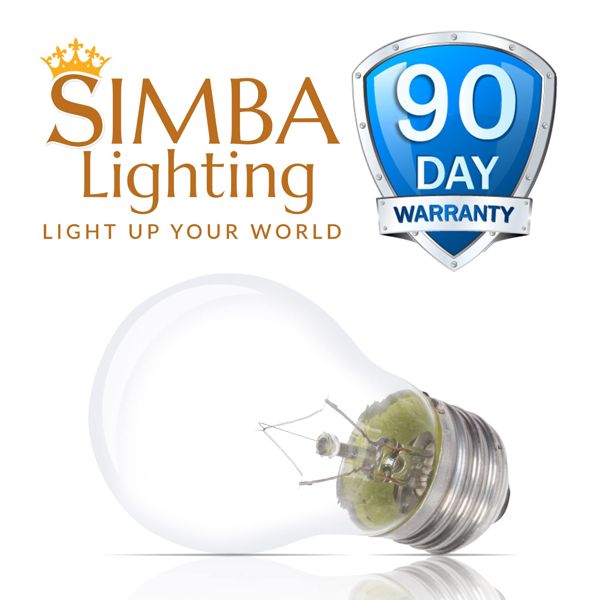 Simba Lighting Appliance Light Bulb A15 40W (6 Pack) Incandescent Mini-Standard Shape with E26 Standard Medium Screw Base for Refrigerators, Ovens, 110V 120V 130V, Dimmable, 2700K Warm White