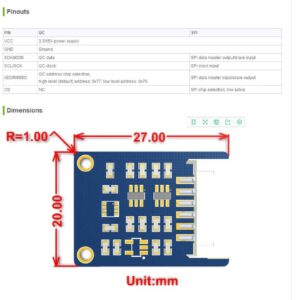 Waveshare BME280 Environmental Sensor, Temperature, Humidity, Barometric Pressure Detection Module I2C/SPI Interface for Weather Forecast, IoT Projects, ect