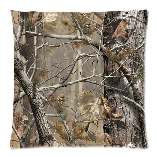 Lovely Fashion Funny Throw Pillow Cover Simple Realtrees Real Tree Camo Camouflage Design Cushion Pillowcase Zippered Square for Home,Indoor,Bed,Garden,Car,Office,Sofa Decor