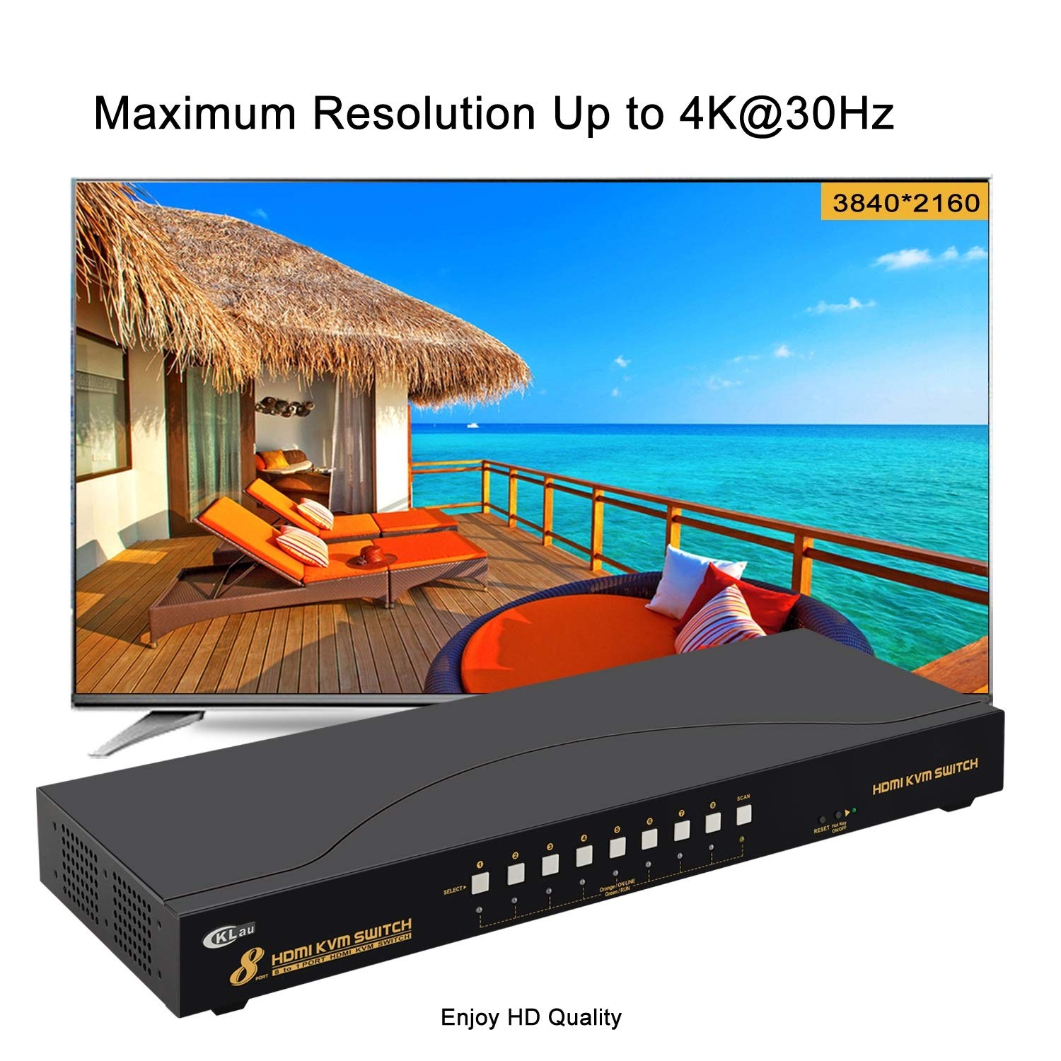 CKLau 4Kx2K HDMI KVM Switch 16 Port with Cables, Rack Mount KVM Switch Support HDCP, EDID for Windows, Linux, Mac, Debian, Ubuntu, Fedora, Raspberry Pi and Ubuntu