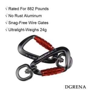 DGRENA Carabiner, Keychain, Spring Buckle，Made of high Hardness Aluminum which is Suitable for hammocks, Home Tools, Camping, Hiking, utilities, and etc. (Gray)