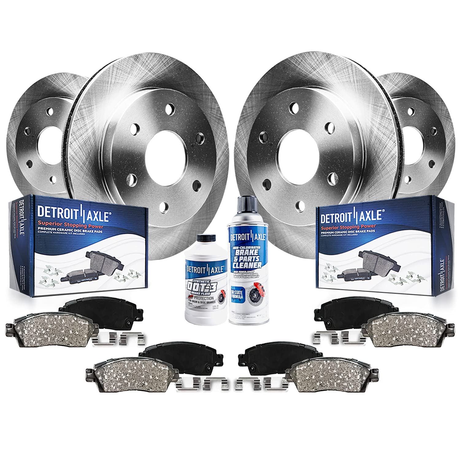 Detroit Axle - Brake Kit for 2007 2008 2009 Ford Expedition Lincoln Navigator Brakes Rotors and Ceramic Brake Pads Front & Rear Replacement