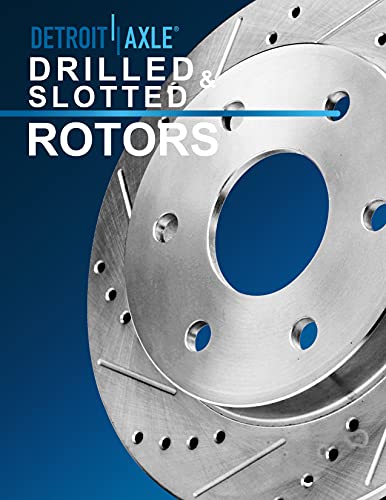 Detroit Axle - Brake Kit for 6 Lug 2010-2011 Ford F-150 Drilled & Slotted Brake Rotors and Ceramic Brakes Pads Front and Rear Replacement