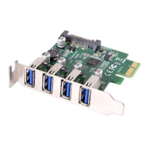 ChenYang 4 Port PCI-E 1X to 4 USB 3.0 HUB PCI Express Expansion Card Adapter with 80/120mm PCI-E Slot Bracket