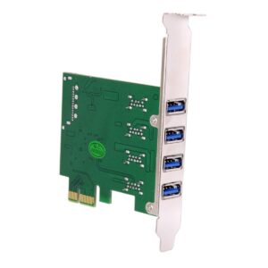 ChenYang 4 Port PCI-E 1X to 4 USB 3.0 HUB PCI Express Expansion Card Adapter with 80/120mm PCI-E Slot Bracket