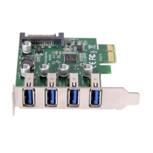 ChenYang 4 Port PCI-E 1X to 4 USB 3.0 HUB PCI Express Expansion Card Adapter with 80/120mm PCI-E Slot Bracket