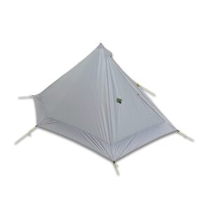 Six Moon Designs Lunar Solo Gray 1 Person Ultralight Tent. 26 oz. Backpacking Tent. 100% Silicone Coated Polyester Material for Reduced Fabric Stretch & Volume. Trekking Pole Setup.