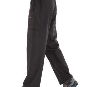 TRAILSIDE SUPPLY CO. Men's Snow Rain Pants Basic Insulated Workout Pants,Waterproof,Windproof Black Large