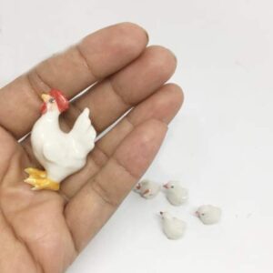 Studio one Handmade Animal Figurine Ceramic Lovely Hen an Chicks Farm Animal Collection Best Gift