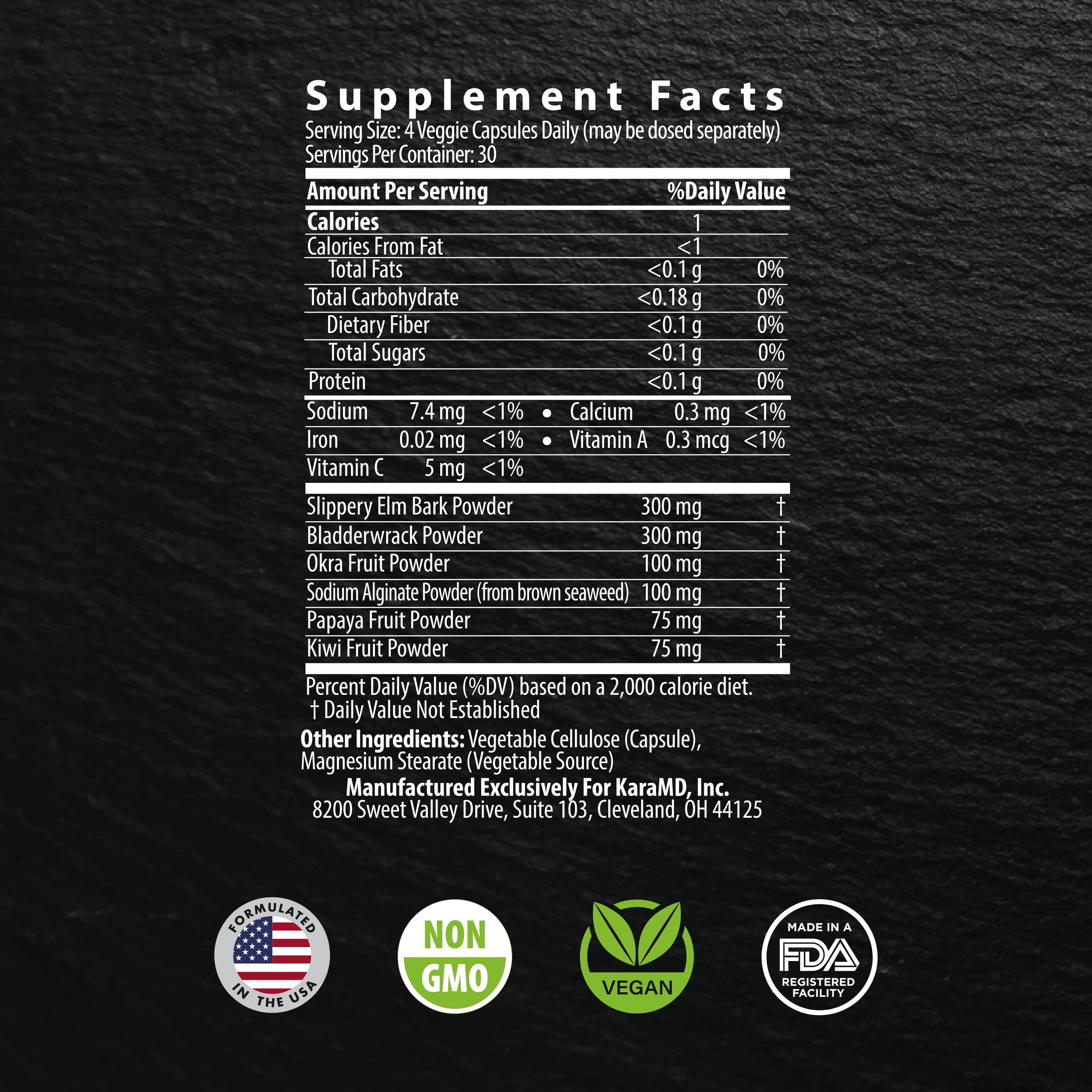 KaraMD Lectin Guard | Lectin Blocker Gut & Colon Health Supplement | Slippery Elm, Bladderwrack, Sodium Alginate, Okra, Kiwi & Papaya | Natural Vegan Friendly, Non-GMO & Gluten Free (30 Servings)