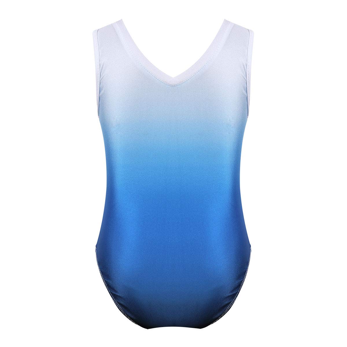 iEFiEL Kids Girls One Piece Sleeveless Camisole Gymnastics Leotard Tops Youth Teen Shiny Ballet Dance wear Costumes Blue 8