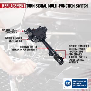 Turn Signal Multi-Function Switch - Replaces 12450067, D6299A, 2330856 - Compatible with Chevy, GMC, Cadillac Vehicles - Trailblazer, Silverado, Suburban, Avalanche, Yukon, XL, Tahoe, Sierra, Envoy