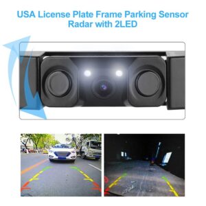 Sonew Car Backup Camera, Full Front Car Video Recorder Reverse Camera Kit with 2LED, Easy Installation, Waterproof